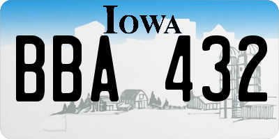 IA license plate BBA432