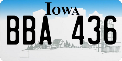 IA license plate BBA436