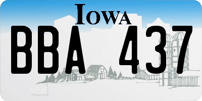IA license plate BBA437