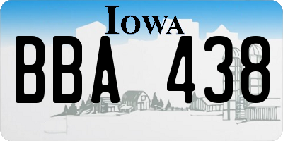 IA license plate BBA438