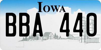 IA license plate BBA440