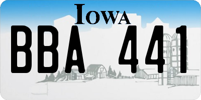 IA license plate BBA441