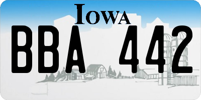 IA license plate BBA442