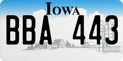 IA license plate BBA443