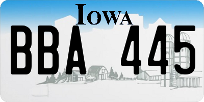 IA license plate BBA445