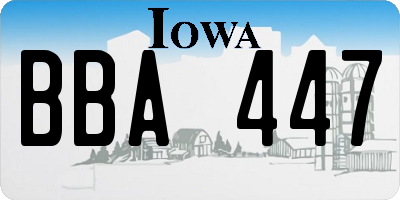IA license plate BBA447