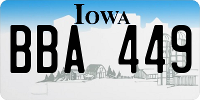 IA license plate BBA449