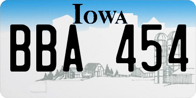IA license plate BBA454