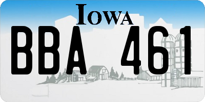 IA license plate BBA461