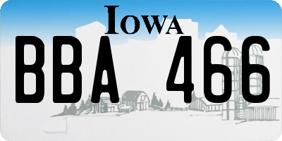 IA license plate BBA466