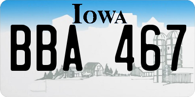 IA license plate BBA467