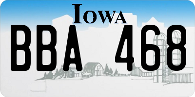 IA license plate BBA468