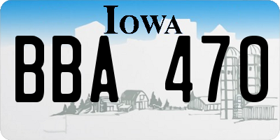 IA license plate BBA470