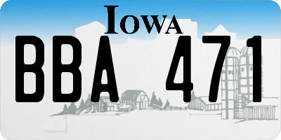 IA license plate BBA471