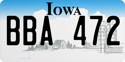 IA license plate BBA472