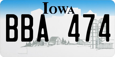 IA license plate BBA474