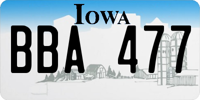 IA license plate BBA477