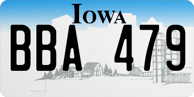 IA license plate BBA479