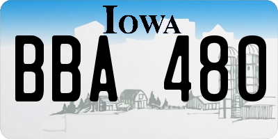 IA license plate BBA480
