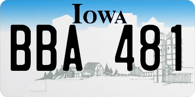 IA license plate BBA481