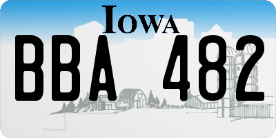 IA license plate BBA482