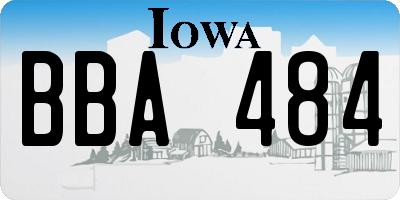 IA license plate BBA484