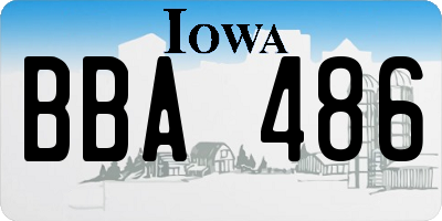 IA license plate BBA486