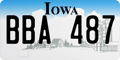 IA license plate BBA487