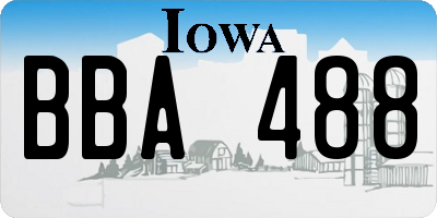 IA license plate BBA488