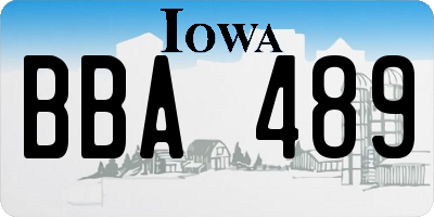 IA license plate BBA489