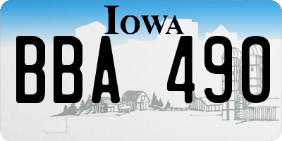 IA license plate BBA490