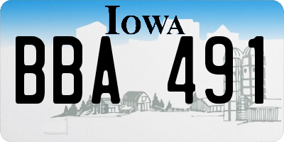 IA license plate BBA491