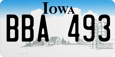 IA license plate BBA493