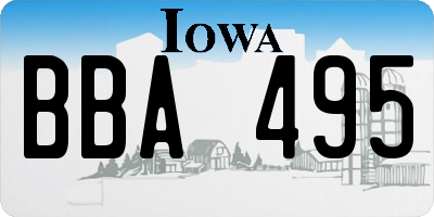 IA license plate BBA495