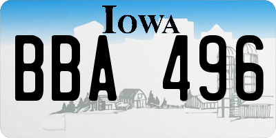 IA license plate BBA496