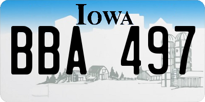 IA license plate BBA497