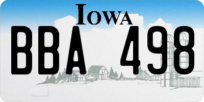 IA license plate BBA498