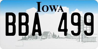 IA license plate BBA499