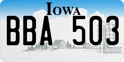 IA license plate BBA503