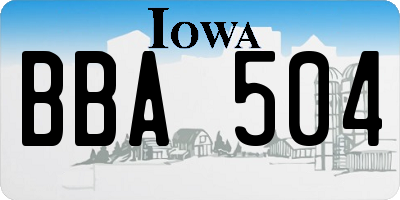 IA license plate BBA504