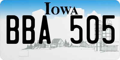 IA license plate BBA505