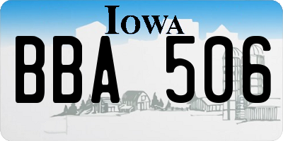 IA license plate BBA506