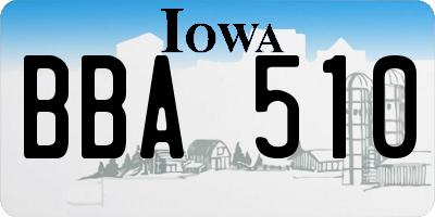 IA license plate BBA510