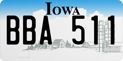 IA license plate BBA511