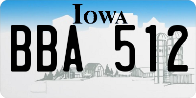 IA license plate BBA512