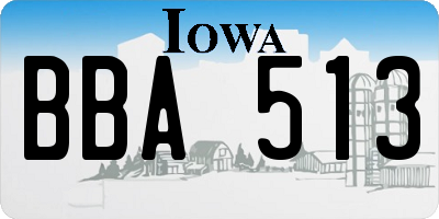 IA license plate BBA513