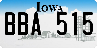 IA license plate BBA515