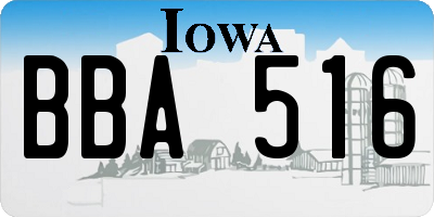 IA license plate BBA516