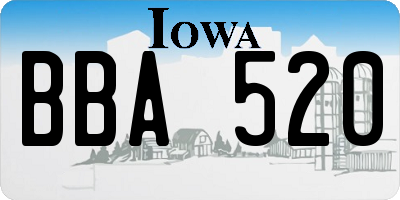 IA license plate BBA520