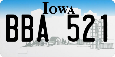 IA license plate BBA521